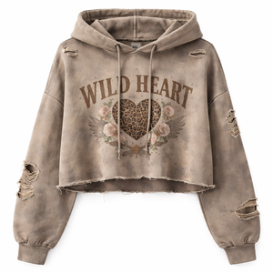 Sudadera Corta Premium con Efecto Desgastado para Mujer al por Mayor - Pedidos Personalizados Disponibles Directamente del Fabricante - Product Image 1