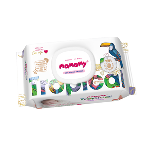 Lingettes humides tropicales Mamamy, 90 pièces, naturelles, respectueuses de la peau, sans alcool, non tissées, pour bébés, fournisseur OEM Vietnam, vente en gros - Product Image 2