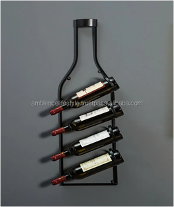 ชั้นวางไวน์โลหะเหล็กแบบแฮนด์เมดสำหรับตู้สีดำสำหรับตู้กับข้าวที่เก็บขวดไวน์บรรยากาศดี - Product Image 6