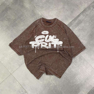 T-shirt décontracté pour homme, coupe classique, col rond, imprimé uni, 100% coton, anti-boulochage, tissu jersey 200g, service d'impression OEM - Product Image 6