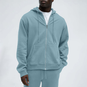 เสื้อฮู้ดซิปผู้ชายแบบขายส่ง สั่งทำได้ตามต้องการ พร้อมโลโก้พิมพ์นูน ซิปขนาดใหญ่ ทรงโอเวอร์ไซส์ สำหรับทั้งชายและหญิง ผลิตในปากีสถาน - Product Image 3