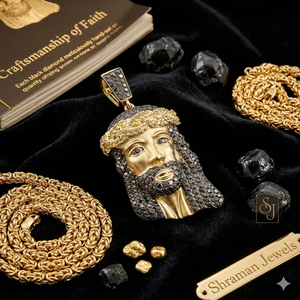 สร้อยคอพระเยซูแบบฮิปฮอปสำหรับงานหมั้นและศีลมหาสนิท สไตล์คริสเตียน ชุบทองคำแท้ 10K ประดับเพชรโมอิสซาไนต์ทรงเหลี่ยมเจียระไนอย่างสวยงาม ดีไซน์ทันสมัย - Product Image 6