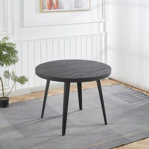 Tavolo da Pranzo con Gambe in Metallo Estensibili e Piano in MDF, per Uso Caffetteria o Ufficio, Disponibile in Colore Nero nelle Misure 100/140/180x100x75cm - Product Image 5