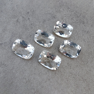 AAA Grade White Natural Crystal Quartz Faceted Cut <b>Cushion</b> Shape Gemstone Calibrated for Jewelry - Product Image 5