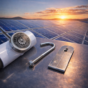 HYDROPLUS INTERNATIONAL Rooftop Solar Wide Jet <b>Spray</b> Cleaning Nozzle SS304 Adjustable J Bolt PVC Tee Connector Panel Kit System - Product Image 1