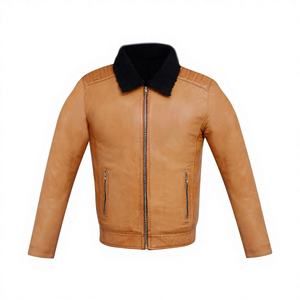 Veste en cuir pour homme au meilleur prix, de bonne qualité, durable, 100% cuir véritable, doublure en fourrure chaude, design personnalisé, veste OEM - Product Image 1