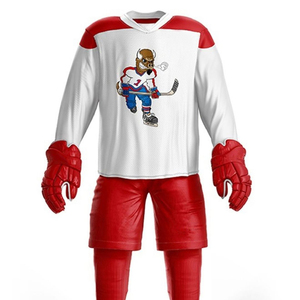 Conjunto de Uniforme de Hockey sobre Hielo Sublimado Personalizado para Hombre, Jersey y Pantalones de Poliéster Transpirable, Kits de Hockey para Entrenamiento de Invierno, OEM - Product Image 5