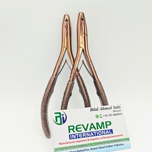 Professional Rose Gold Single Hole Hair <b>Extension</b> Pliers for Micro Ring / Nano <b>Bead</b> <b>Extensions</b> Stainless Steel OEM Rubber Grip - Product Image 2