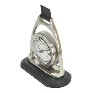 Souvenir Events Gift Items Decorative Silver Horse Stirrup Style Table <b>Clock</b> With Base Handmade Desk <b>Clock</b> Living Room Tabletop - Product Image 2