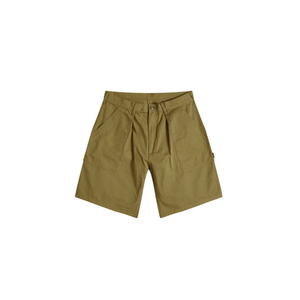 <b>Mens</b> Cargo <b>Shorts</b> in Olive Khaki with Oversized Front <b>Patch</b> Pockets Relaxed Fit Lightweight Durable Cotton Fabric - Product Image 1