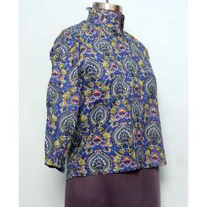 Blusa Informal Vintage con Estampado Floral Dulce, de Algodón, Manga Corta Abullonada, Cuello Redondo, Cierre de Botones, Ecológica, para Verano - Product Image 4