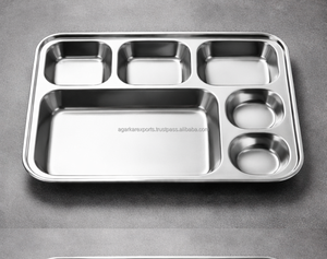 Placa de Partición de Acero Inoxidable de Proveedor Indio OEM |   Thali para Comida al por Mayor para Escuelas y Cantinas |   Venta Directa de Fábrica - Product Image 2