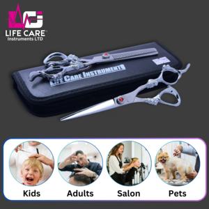 Juego de Tijeras Profesionales de Peluquería con Mango de Dragón, Tijeras de Entresacar y Tijeras de Corte Afiladas para Barbería de Life Care Instr. - Product Image 6