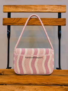 Sac à bandoulière de luxe fait main, écologique, léger, en perles de récif marin |   Sac à main brodé |   Porte-monnaie en forme de poisson corail |   Premium - Product Image 5