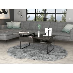 Tavolino da Caffè Carbon Espresso e Onyx con 1 Ripiano Sollevabile, Prodotto Durevole ed Elegante - Product Image 2