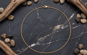 DIVYORO Cadena de eslabones chapada en oro de 22 quilates, minimalista y clásica para mujer - Product Image 2