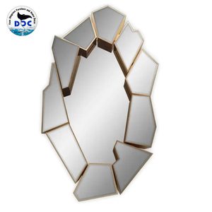 Wholesale Quality DAPHOCO Modern <b>Square</b> Glass Crackie Wall <b>Mirror</b> Handmade 4.0mm Thick Decorative Furniture Bedroom Living Room - Product Image 1