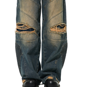 Pantalones vaqueros cargo holgados de hombre, nuevos, lavados, personalizados, de cintura media, de algodón - Product Image 3