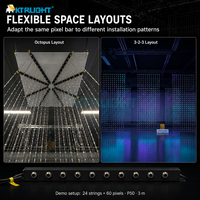 Barre de distribution de pixels LED à 10 ports, 1 entrée 10 sorties, Hub RGB adressable 12V pour projets de lumières matricielles suspendues sur scène