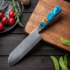 Ensemble de couteaux de cuisine en acier Damas de qualité supérieure LEGACY BLADES, 9 pièces, avec lames polies ambidextres, manches en résine, fournisseur d'usine - Product Image 5