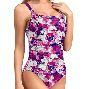 Traje de Baño Entero Cómodo para Mujer, Diseño Estampado, Tela Transpirable, Logotipo Frontal Personalizable, Tela para Uso Diario en el Agua - Product Image 5