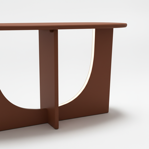 TABLE DE CONSOLE / TABLE D'APPUI en bois d'hévéa durable et placage de chêne MDF pour salle à manger et restaurant, décoration intérieure, couleur marron - Product Image 5