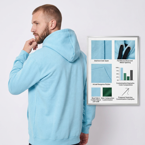 Sweat à capuche en molleton de coton pour homme, 220 GSM, poche kangourou, cordon de serrage, logo personnalisé, vente en gros - Product Image 4