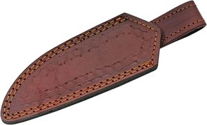 Cuchillo de Caza de Acero de Damasco con Mango con Patrón Azul y Funda de Cuero, Hoja de Punta Caída de 9 Pulgadas, Cuchillo para Exteriores - Product Image 6