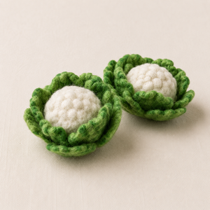Mahaguthi <b>Craft</b> with Conscience Handmade <b>Wool</b> Felt Cauliflower Pretend Play Educational Toy for 3-6 Year Olds-Unisex Gift - Product Image 4