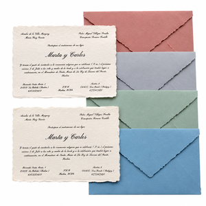 Cartes de mariage en papier coton imprimées à la main avec du papier métallisé, élégantes, écologiques, cartes d'invitation vintage, ensembles de papeterie de luxe - Product Image 1