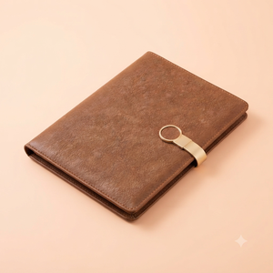 Aurelux RE0524 Premium Gray Leather Journal Notebook with Gold Ring Closure & Stylish Buckle Design for Corporate <b>Diary</b> Use - Product Image 5