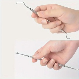 Kit de Soins Dentaires Professionnel Manuel - Nettoyeur de Langue et Outils Dentaires en Acier Inoxydable avec Poignée Ergonomique, Miroir Buccal et Étui de Voyage - Product Image 5