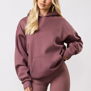 Sweat à capuche unisexe surdimensionné de haute qualité en coton 100% avec logo personnalisé, streetwear uni, blanc, pour femmes - Product Image 1