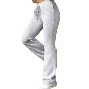 Pantalon de survêtement évasé pour femme, design élégant à jambes larges, coupe décontractée, parfait pour la maison ou le streetwear - Product Image 4