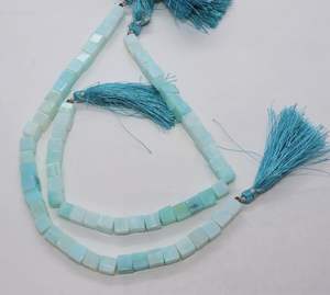 Cuentas de Ópalo Peruano AAA en Forma de Cubo Liso de 6-7 mm, Color Azul Cielo, Cuentas de Ópalo Peruano en Forma de Caja Cuadrada 3D, Cuentas Sueltas de Ópalo de 9 Pulgadas para Fabricación de Joyería - Product Image 2