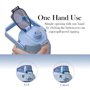 2000ml for Time Markers BPA-Free Leak-Proof <b>Plastic</b> Shaker for Fitness Gym Daily Hydration Eco-Friendly - Product Image 5