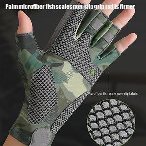 Gants de pêche demi-doigts de haute qualité avec protection UV Conceptions personnalisées en polyester durable-Vente en gros - Product Image 4