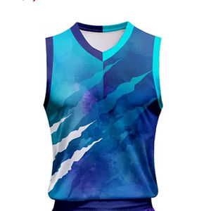 Uniforme de Baloncesto Transpirable de Talla Grande con Estampado por Sublimación Personalizado, de Alta Calidad, sin Mangas, para Verano, que Absorbe la Humedad y con Transferencia de Calor - Product Image 5