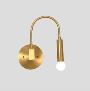 Minimalist Brass Art Deco Wall <b>Sconce</b> Round <b>Lighting</b> Fixture 100% Handmade for Home Office Indoor Use - Product Image 1