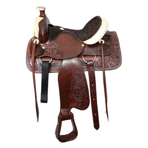 Sillas de Montar de Cuero Natural con Grabado Personalizado, Diseño 100% Piel de Animal Auténtica, Estilo Europeo Vintage, Impermeables - Product Image 1