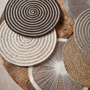 Natural Fiber Seagrass Table Mat Handwoven <b>Round</b> <b>Placemat</b> for Kitchen Dining Decoration - Product Image 6
