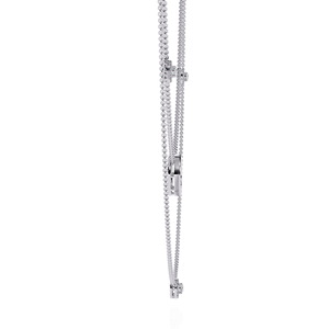 Double-layered Daily Wear Station Lab Diamond <b>Necklace</b> 10K 14K 18K White Gold - Product Image 2