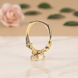 Anillo de Compromiso de Plata de Ley 925 con Moissanita de Corte Marquesa, Chapado en Oro, Diseño Floral de Enredadera, Joyería Nupcial Vintage para Mujer, Regalo - Product Image 3