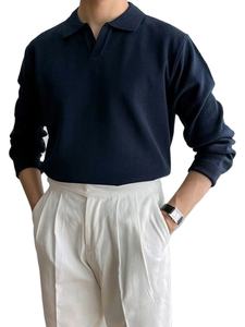 Chemises à manches longues en coton pour hommes avec fonction de séchage rapide et motif uni - Product Image 2