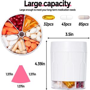 Organizzatore settimanale di pillole extra large con 7 ampi scomparti, dispenser giornaliero, custodia per integratori e flaconi - Product Image 1