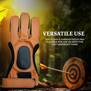 Guante de protección para los dedos de primera calidad para tiro con arco compuesto, entrenamiento deportivo al aire libre, correa de muñeca ajustable, diseño duradero - Product Image 5