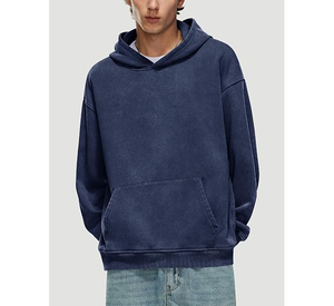 100% Cotton Heavyweight Acid Wash Hoodie Vintage <b>Pullover</b> Sweatshirt <b>Men</b> Oversized Streetwear ODM OEM Factory Wholesale - Product Image 2
