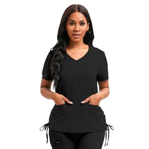 Custom Women Stretch <b>Scrub</b> <b>Set</b> with Zip Jacket Medical Nursing Uniform Hospital Clinic Healthcare Workwear OEM ODM Manufacturer - Product Image 3