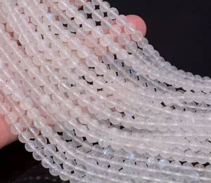 Perles rondes lisses en pierre de lune arc-en-ciel naturelle pour la fabrication de bijoux, colliers et bracelets, vente en gros - Product Image 3