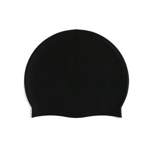 Gorro de natación de silicona de color puro, ajuste elástico unisex, negro - Product Image 1